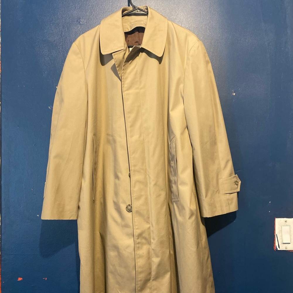Vtg LONDON FOG Mens Tan Rain Trench Coat
